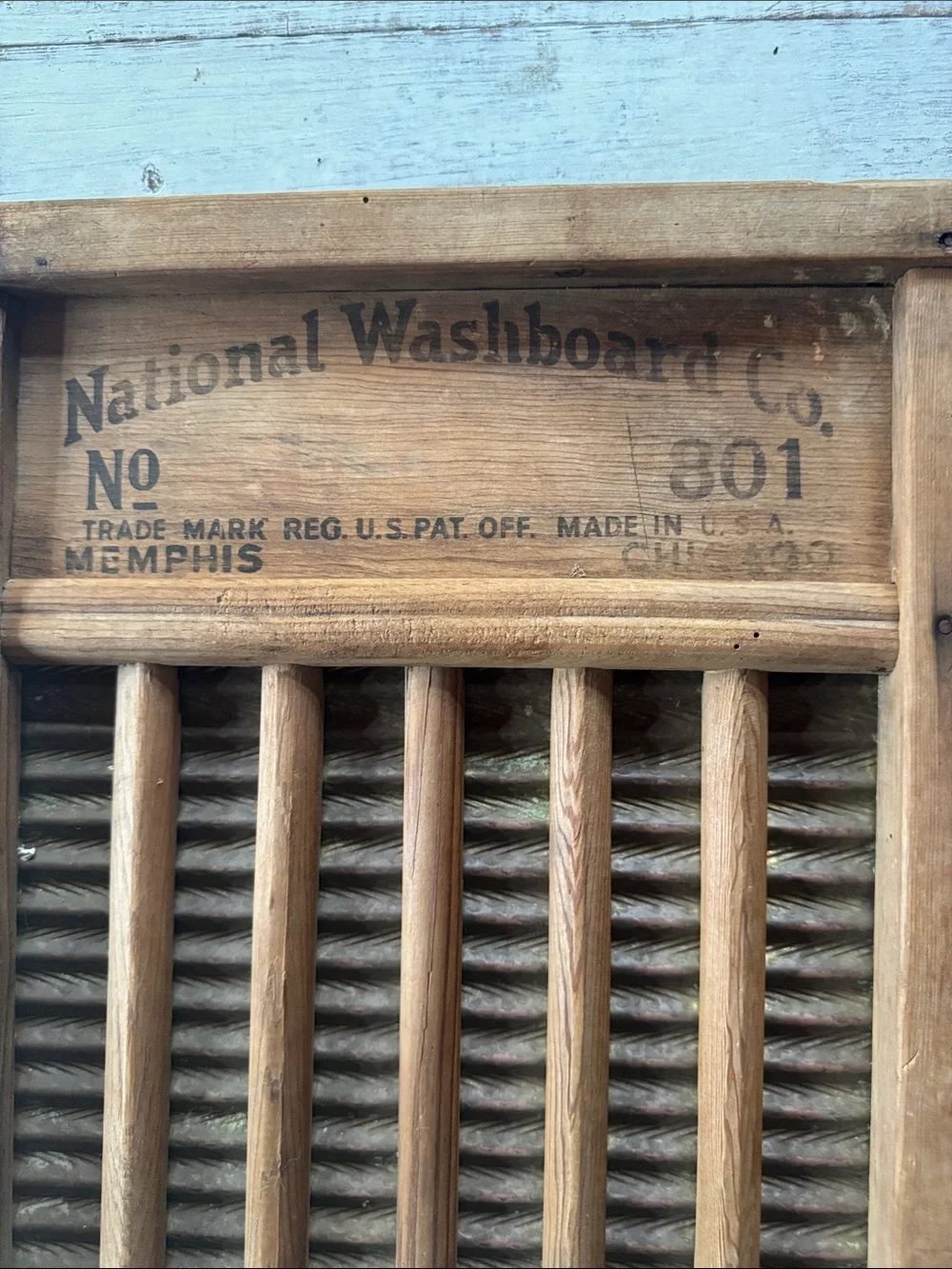 Rustic Wooden Washboard Wall Decor in Brown
